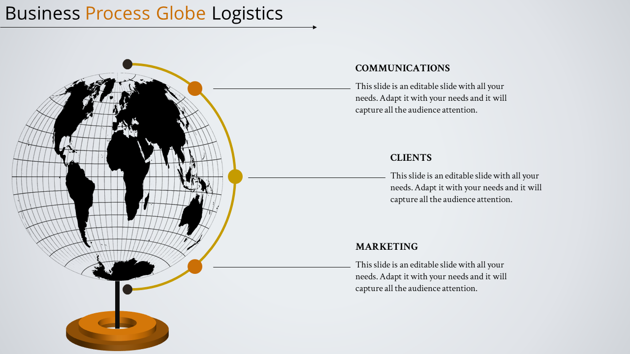 business process powerpoint-business -globe-3-orange